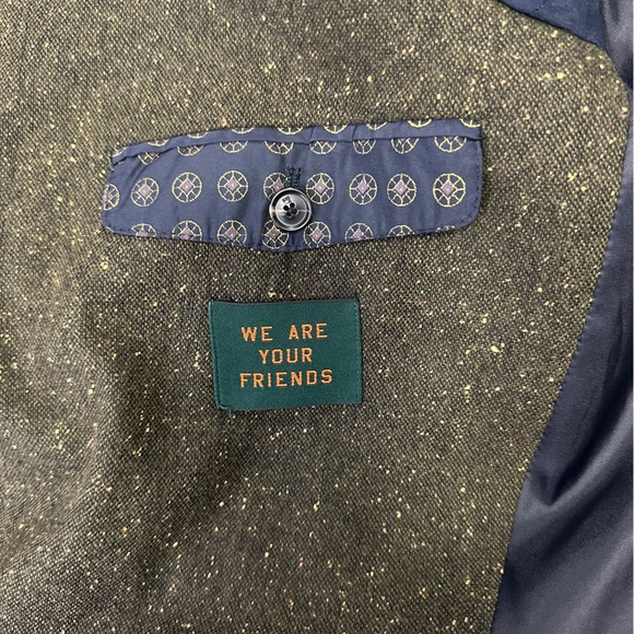 Scotch & Soda Olive Green Donnegal Tweed Single Breasted Blazer Sport Coat M/48 - Picture 11 of 12